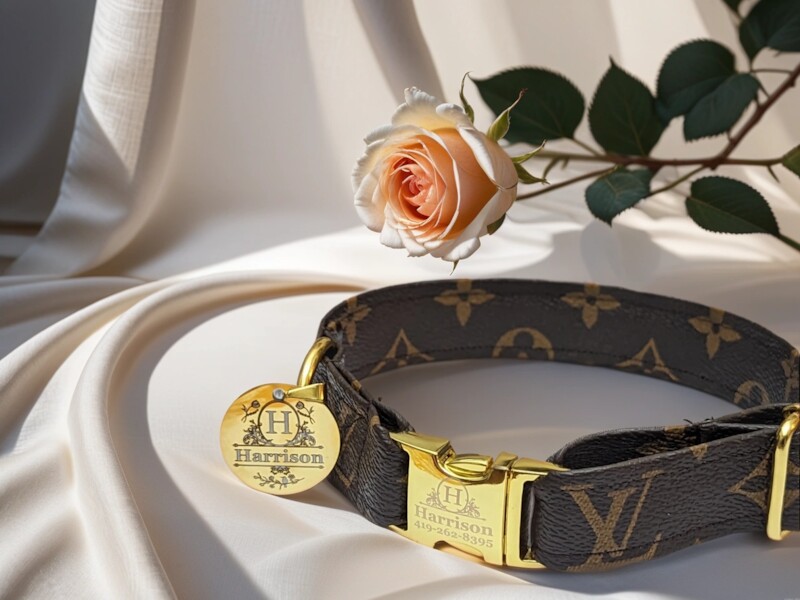 French Bulldog - Designer Dog Collar and Leash - Gucci - Louis Vuitton. for sale in London - Image 4